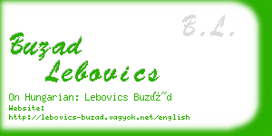 buzad lebovics business card
